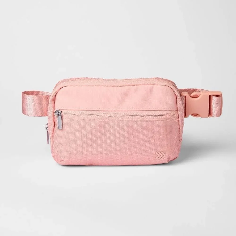 All in Motion Premium Belt Bag Blush Water-Resistant Knit Fanny Pack New
